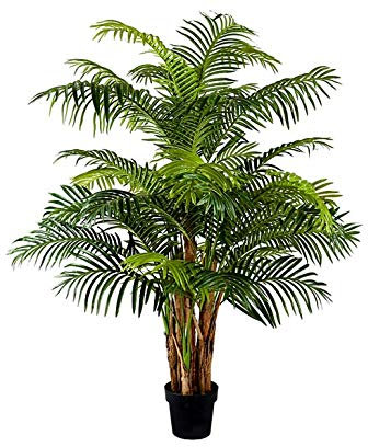 kunstpflanzen-discount.com Phönix Kunstpalme 160cm - 7 Stämme mit echtem Palmblattmaterial umwickelt und & naturgetreuen Palmwedeln im Topf