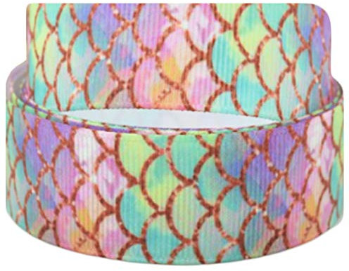 ROSE GOLD MERMAID SCALES 2m x 22mm width for Personalised Best Birthday Cake Decoration & Decorating Ideas for Present Gift Wrap Bows Toppers or Wrapping for Bags Box Balloon String Cards Craft Ribbon