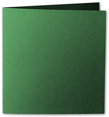 ARTOZ 100x quadratische Faltkarten - Tannengrün (Grün) - 155 x 155 mm Karten blanko zum Selbstgestalten - 220 g/m² gerippt