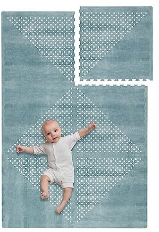 Toddlekind Premium Krabbelmatte 180x120cm - Weiche, BPA-freie und nachhaltige Spielmatte für Babys - 6-teilige Puzzlematte aus EVA-Schaumstoff - Ideal als Krabbelteppich fürs Kinderzimmer - Dunkelblau