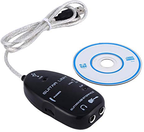 Cavo USB Guitar Link, Uscita per cuffie stereo Interfaccia USB Cavo audio per chitarra per adattatore di registrazione PC Plug and Play