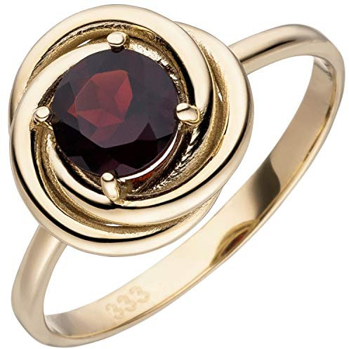 Jobo Damen-Ring aus 8 Karat 333 Gold mit Granat Größe 54