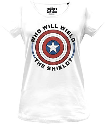 Marvel WOFALCOTS001 Women's T-Shirt, White, XL