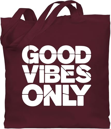 Shirtracer - Baumwolltasche - Sprüche Statement - Good Vibes Only - weiß
