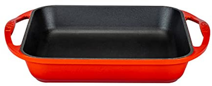LAVA Gusseisen-Bratpfanne, quadratisch, 26x26 cm, rot