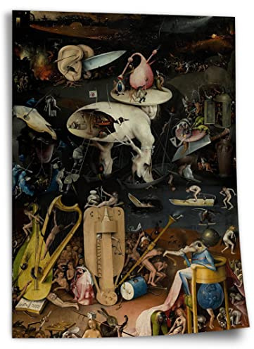 Printistico Poster Hieronymus Bosch - Der Garten der Lüste (1490/1510) - Rechte Tafel Kunstdruck ohne Rahmen, Wandbild - A4, A3, A2, A1, A0, XXL - Wohnzimmer, Schlafzimmer, Küche, Deko