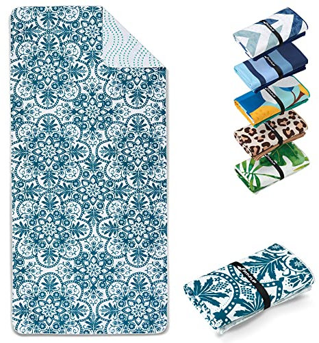 Fit-Flip Strandtuch XXL - Mikrofaser Badetuch - Strandtücher leicht und schnelltrocknend - 100% recyceltes Mikrofaser Handtuch - Strandhandtuch zum Baden (Portugal 160x90cm)