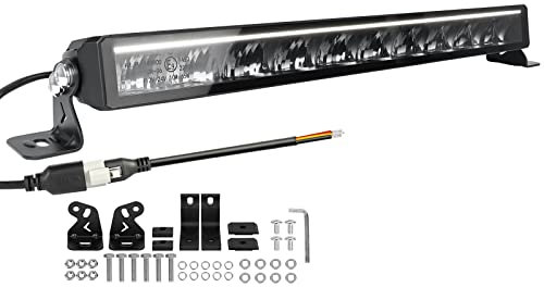 CO LIGHT 22 Zoll Einreihig Driving Light Bar 12v light bar led zusatzscheinwerfer bar arbeitsscheinwerfer 24v Scheinwerfer Offroad mit weiß Positionslicht 108W für AUTO SUV,ECE Zulassung