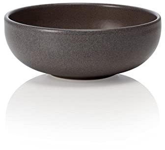 ROCKZZERO 6 Dessertschalen im Set - Steingut, spülmaschinenfest und temperaturbeständig - Bowls aus umweltfreundlichen Rohstoffen - Dunkelgrau - 12 cm Durchmesser - 5 cm Höhe - 200 ml
