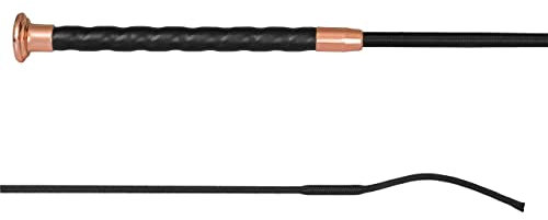 Start Reitgerte Dressur – Premium Rosegold Metallbeschläge, Rutschfester Griff, leicht & feuchtigkeitsresistent - Glossy (100, Schwarz/Roségold)