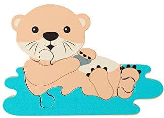 Otter Mini Wooden Puzzles - My First Puzzles, Jigsaw Puzzle Games with Woodland Animals - Educational Toys For 1 Year Old + Toddler, Montessori Early Development & Activity Toys by Orange Tree Toys