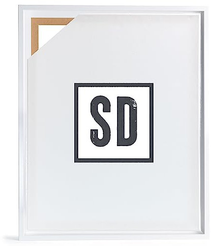Stallmann Design Cadre à joint d'ombre pour châssis | 80x80 cm | Blanc brillant | MDF cadre pour toiles avec effet de profondeur | avec accessoires de montage | Cadre sans verre ni dos d'âne