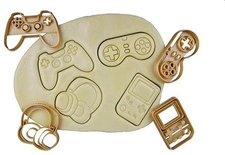 3DKOUPE - Emporte-pièces Jeu Vidéo - Lot de 4 - Manette, Manette rétro, Casque audio, Console portable rétro - Couleur au choix - Conçu et fabriqué en Europe