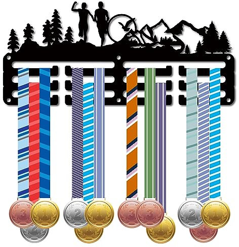 CREATCABIN Trailrunning-Medaillenaufhänger,Medaillenhalter,Rack,Sport,Metall Aufhängen,Auszeichnungen,Eisen,Kleine Halterung Auszeichnungen Für Marathon,Medaillengewinner,Schwarzer Athlet,29x13cm