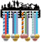 CREATCABIN Trailrunning-Medaillenaufhänger,Medaillenhalter,Rack,Sport,Metall Aufhängen,Auszeichnungen,Eisen,Kleine Halterung Auszeichnungen Für Marathon,Medaillengewinner,Schwarzer Athlet,29x13cm
