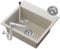 GRANITAN Lavandino Cucina Milos 45 x 42 cm - Lavandino Cucina - Lavello 1 Vasca con Sifone - Lavabo Cucina - Lavello in Granito con Fori Preforati - Beige