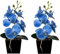 XIZHI Künstliche Orchideen mit Vase, 25,4 cm, künstliche Pflanze, Bonsai, Seidenblumen, Schmetterling, Orchidee mit Topf für Hochzeit, Büro, Heimdekoration, Innendekoration, 2 Stück (blau)