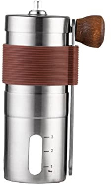 HOMSFOU 1 Pc Broyeur Moulin à Café à Main Outil De Broyage De Haricots Cafetière Qui Moud Les Grains Manuel Du Moulin à Café Cafetière à Main Voyage Acier Inoxydable Polisseur Ébavurage