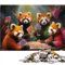 Jigsaw Puzzles Red Panda Poker jigsaw 1000 pieces for adults Premium Recycled Board for Adults 1000 Piece Puzzle Educational Game Challenge Toy 1000pcs（26x38cm）