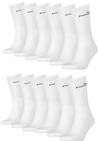 PUMA Unisex Crew Tennissocken Sportsocken Socken für Damen Herren 12 Paar