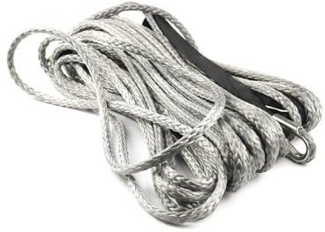 Kunststoff-Seil Fahrzeugwinde, 10mm 28m Synthetikseil, Windenseil 12-Strand 4x4 9299kg, Forstseil Synthetisches, Seil-Winde LKW, Anhängerseil für Camping Boote