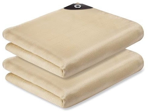 2 Pack Welding Blanket 4x6 ft - Heavy Duty Fiberglass Heat Resistant Fabric, 1022 °F Fire Resistant Blankets, High Temp Insulation Blanket for Industrial, Smoker, Camping, Grill