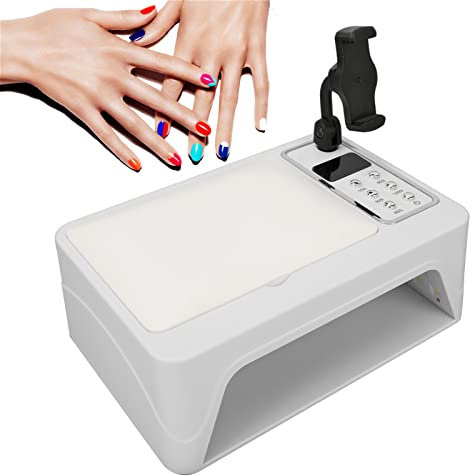 96W lámpara de uñas, gran espacio profesional UV LED de uñas de luz de la máquina para uñas de gel, secador de curado rápido con teléfono Satnd para el hogar, salón de arte