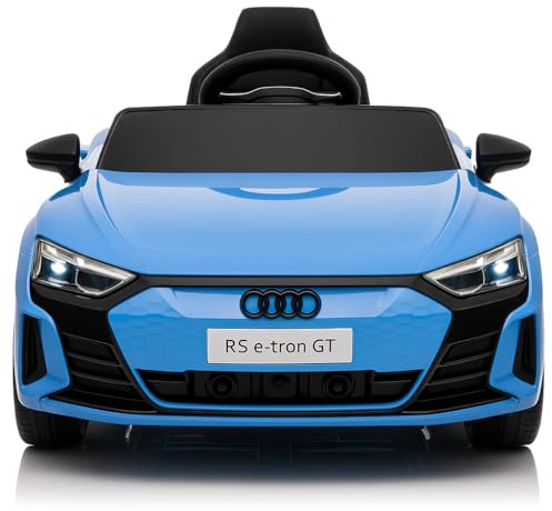 BabyCar Audi RS E-tron | Kinder Auto Elektro 12V mit 2×25W Motoren | Kinder Elektroauto mit Fernbedienung, Türen zum Öffnen, MP3/USB | Offiziell Lizenziertes |Blau