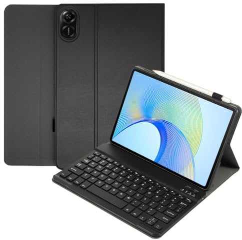 leleyo Case with Keyboard for Honor Pad X9 / X8Pro 11.5“ Smart Cover Magnetic with Removable Wireless Bluetooth Keyboard QWERTY for Pad X8 Pro / X9 11.5 Inch (Black)