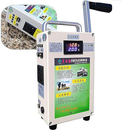 lwjunmm 150w 220v Generatore a manovella da Stazione di Alimentazione Portatile con generatori di Alimentazione Mobile,con Usb/Ac220v/12v Presa, con Batteria