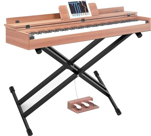 VBVARV 88 Key Full Weighted Keyboard Piano Electric Keyboard Piano, Digital Piano with Professional 3 Pedal,Wood,88 Key