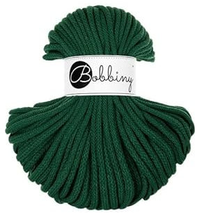 Premium Baumwoll-Flechtschnur - 5mm x 50m - Vielseitige Makramee-Kordel für Stricken, Weben, DIY-Basteln und Heimdekoration - Hochwertige Bunte Bastelschnur - Pine Green