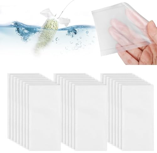Dbuwqips 200 Stück PVA Beutel Angeln PVA Beutel Kod Tüten PVA+Sack PVA Sack PVA Bags Karpfenangeln Köderbeutel zum Auflösen von Fischködern, Pelletködern, Karpfenködern