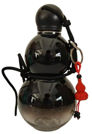 kowaku Bouteille d'eau de Sport en Forme de Gourde pour Hommes et Femmes, Bouteille d'eau Potable de Grande capacité, Bouteille d'eau de Voyage Chinoise pour, Noir