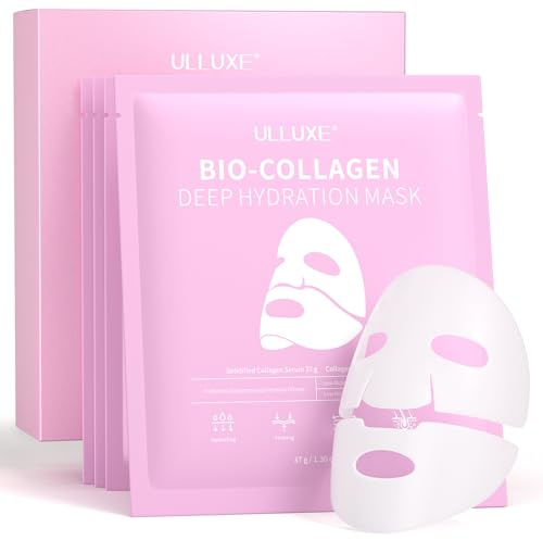 Tief Collagen-Gesichtsmaske, Feuchtigkeitsspendende Hydrogel-Gesichtsmaske Über mit Niedermolekularem Collagen für Elastizität Straffung Lifting Porenverkleinerung, Geschenke für Frauen