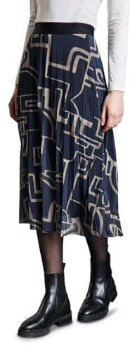 STREET ONE Damen A361661 Bedruckter Mesh-Plissée-Rock, Deep Tint Blue, 40 EU