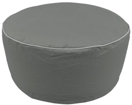 CB Home & Style Sitzkissen Outdoor Pouf Sitzhocker Gartenkissen Bodenkissen Campingkissen Fußhocker Fußkissen Fußstütze Fußsablage wasserabweisend schmutzabweisend wetterfest ca. 55x25cm (Stone/Grau)