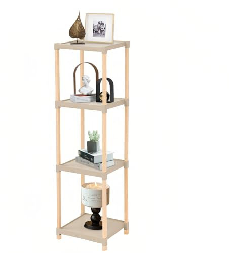 Allyson Badezimmerregal – Holzregal 4 Etagen, Leichte Montage. Vielseitig einsetzbar als Küchenregal, Standregal, Bücherregal, Aufbewahrungsregal, Kitchen Shelf Regale für Küche & Flur