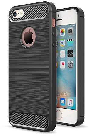 betterfon Carbon Handyhülle kompatibel mit Apple iPhone 7 Plus | Smartphone Handy Hülle Case TPU Silikon | Schwarz