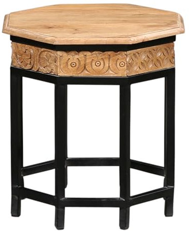 Marrakesch Orientalischer Beistelltisch aus Holz & Metall Achmedina 48 cm | als Nachttisch für Boho Deko im Schlafzimmer oder Tisch Hocker Couchtisch klein für einzigartiges Zimmer Wohnzimmer Deko