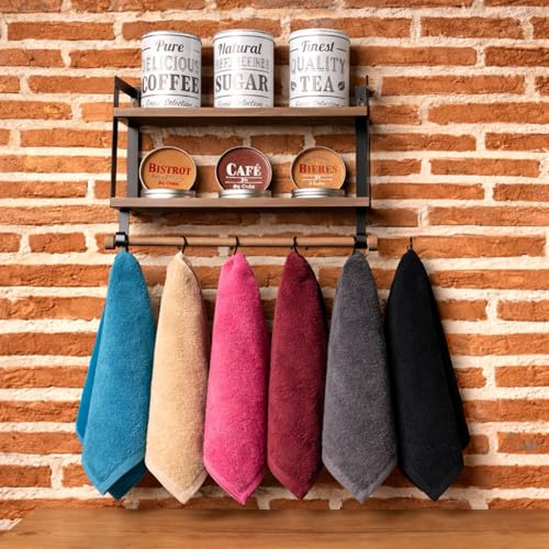 DECASATEXTIL Paños de Cocina 100% Algodón – Pack de 6 - Trapos Absorbentes 400GSM – Colores Lisos – Suaves, Reutilizables y Lavables a Máquina