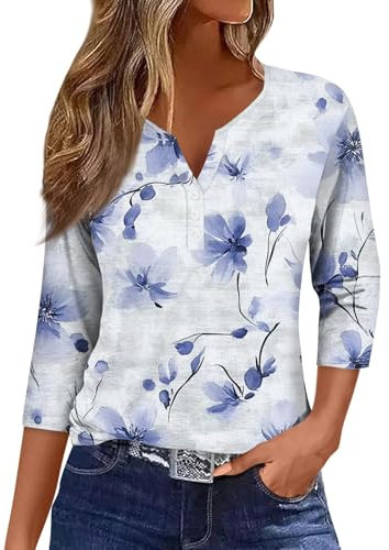 Camicia Donna Blusa Cotone Camice Da Lavoro Tops Estate Casual Tecnica Divertente Sportiva Personalizzabile Primaverili Stampa Floreale Abbigliamento Palestra Maglie Donna Eleganti Viola Rosa M