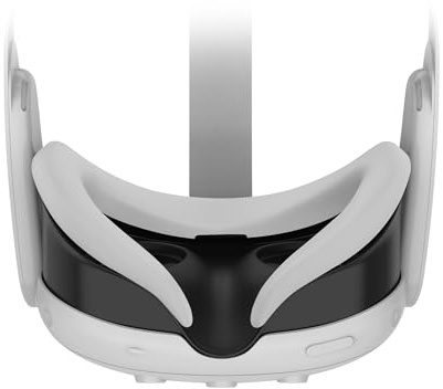 VVR Protection Faciale Silicone Gris pour Meta Quest 3 - Housse VR Anti-Lumière Confort Hygiénique
