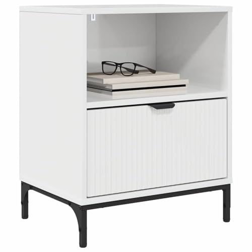 vidaXL 2 pcs High gloss white 49 x 36 x 61 cm Engineered wood, Bedroom, Rustic, Storage, Bedside Cabinet, Practical Nightstand, Organizing Solution, Space-Saving Table, Indoor Furniture