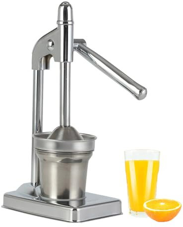 Genérico Exprimidor Manual de Cítricos de Hierro Fundido, Exprimidor Robusto para Limones y Limas, Máquina para Zumo de Limonada, Fácil de Limpiar, Diseño Ergonómico y Antideslizante (Plateado)