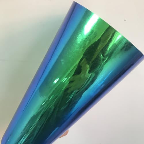 Alvorox Holografische Regenbogen-Grün-Blau-Chrom-Vinyl Wrap Folie für Auto, Innen und Außen Autofolie, Selbstklebender Car Wrapping, Nicht dehnbar (30 x 135 cm)