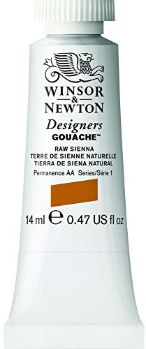 Winsor & Newton Designers Gouache - Peinture Gouache pour le Dessin, L'illustration, le Design - Aquarelle Opaque, Tube de 14ml, Couleur Terre De Sienne Naturelle