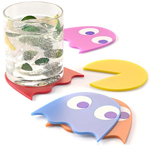 balvi - Pac-Man Untersetzer-Set, 5-teilig. Aus Gummi.