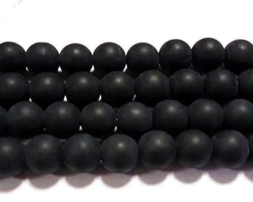 Gefrostete Glasperlen Schwarz KUGELN 12mm Matt Strange Vereist Perle R58