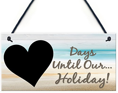 RED OCEAN Kreidetafel, Countdown-Schild, Tage bis zu unserem Urlaub, Strand, Meer Überraschung